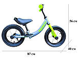 Дитячий велобіг біговел для хлопчиків Сталева рама Надувні колеса 12 дюймів Підставка для ніг і підніжка, фото 10
