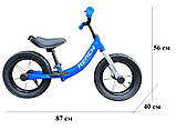 Дитячий біговел велобіг для хлопчика Сталева рама Надувні колеса 12 дюймів Підставка для ніг і підніжка, фото 10
