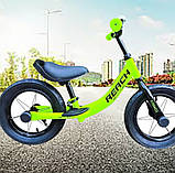 Дитячий біговел велобіг для малюків від 2 років Сталева рама Надувні колеса 12 дюймів Підніжка, фото 2