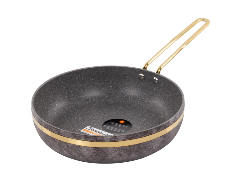 Сковорода Brioni антипригарна Royal Stone Sandstone gold 24 см