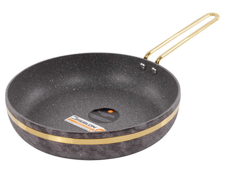 Сковорода Brioni антипригарна Royal Stone Sandstone gold 26 см