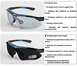 Окуляри RockBros Polarized чорні з синім із змінними лінзами (5 шт.) та вставкою для діоптрій solve, фото 2