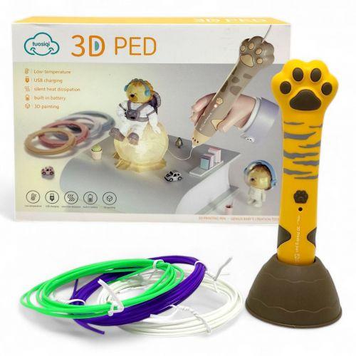 Іграшка 3D ручка (Лапка тигра) (підставка, 3 кольори пластика в комплекті) [tsi268488-TSI]