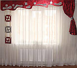 Жорсткий ламбрекен Firanka Веселі картинки Метелики 3м червоний з чорним (51ж), фото 2