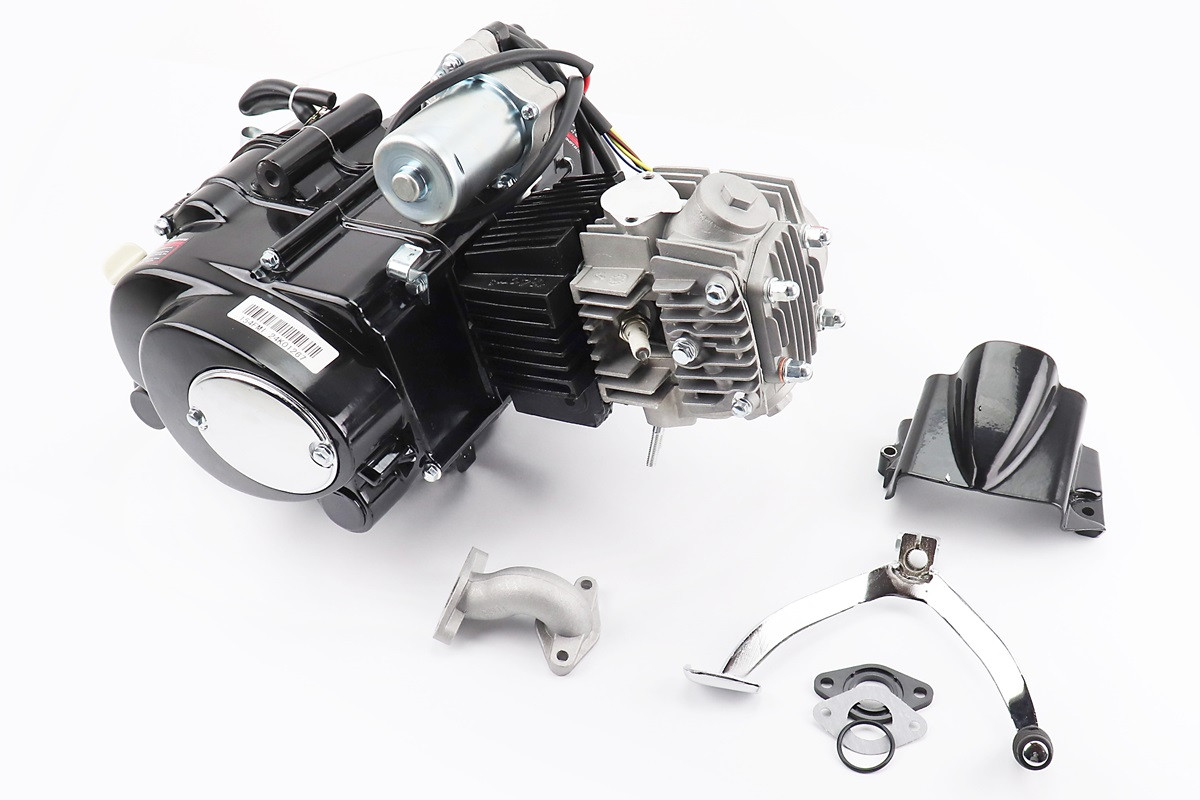 Двигун мопедний в зборі 125куб (Active) - "автомат", чорний, YT-208611, фото 1