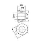 Футорка чавунна решітка 1" 1/4х3/4" ВН ліва, фото 2