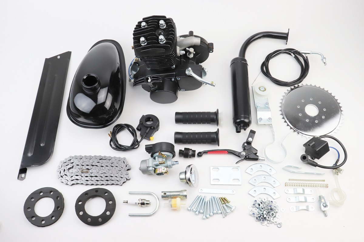 Двигун велосипедний 2Т з ручним стартером + комплект для встановлення, ЧОРНИЙ, YT-307031, фото 1