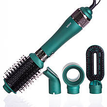 Фен-щітка для волосся 4 в 1 VGR V-493 з холодним обдувом та 4 насадки, 1000Вт, зелений