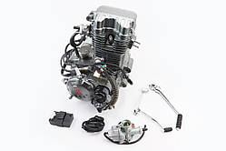Двигун мотоциклетний в зборі CGT-250cc (водяне охолодження) + карбюратор, комутатор, котушка запалювання, тип 2, YT-307143
