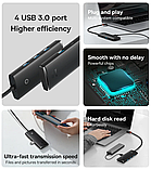USB-Хаб Baseus Lite Series 4 in 1 (Type-C to USB 3.0*4) 0.25m Black, фото 3