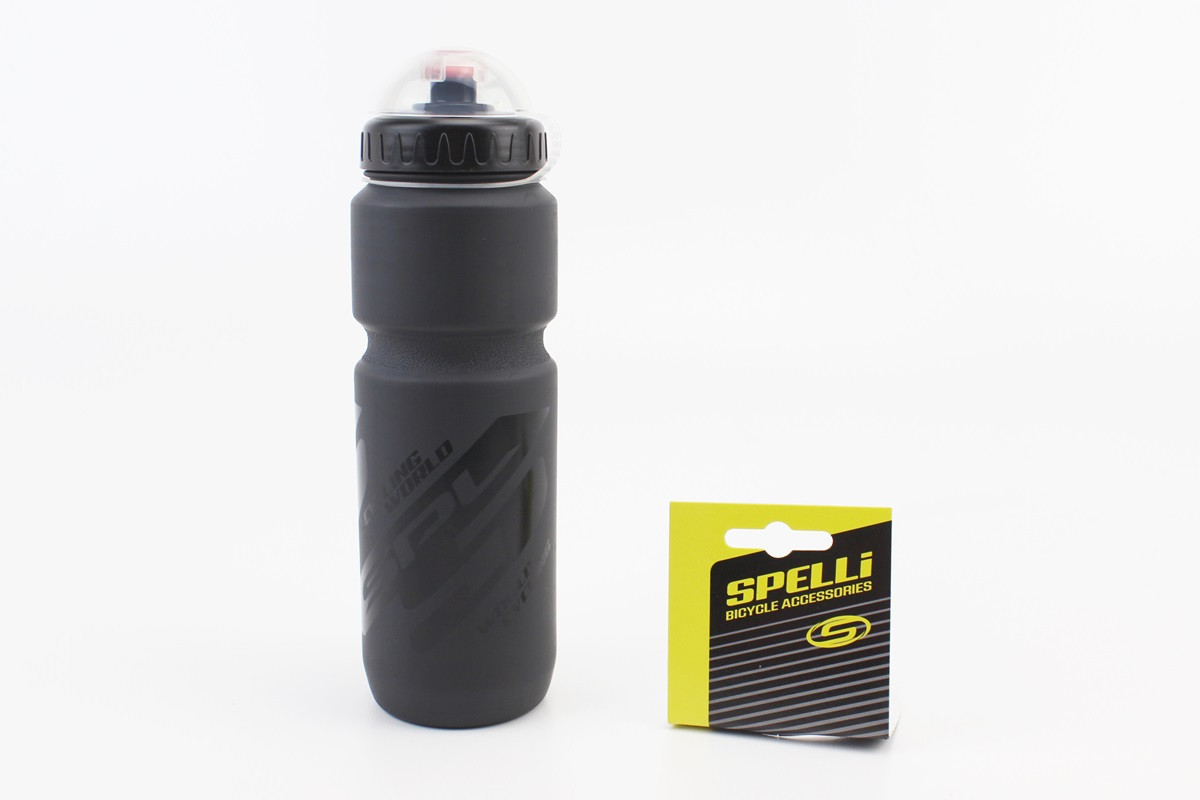 Фляга пластикова 800мл, з захисною кришкою, чорна матова SWB-528-L, YT-409743, фото 1