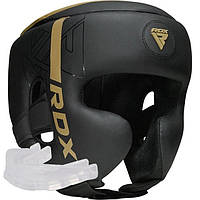 Боксерський шолом RDX F6 KARA Matte Golden S (капа в комплекті)