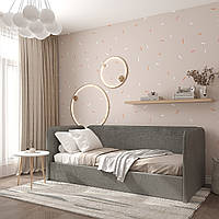 Односпальне ліжко з ортопедичними ламелями 800х2115х1040 мм Сірий