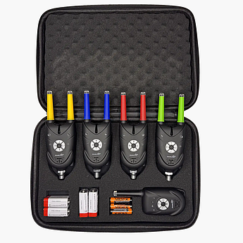 Набір сигналізаторів покльовки 4+1 з пейджером MARLINE JHA-511 у кейсі