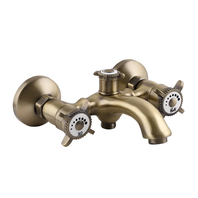 Змішувач для ванни Zerix Z30325-2 (ZX0510), двохвентильний, з коротким зливом, настінний монтаж, бронза