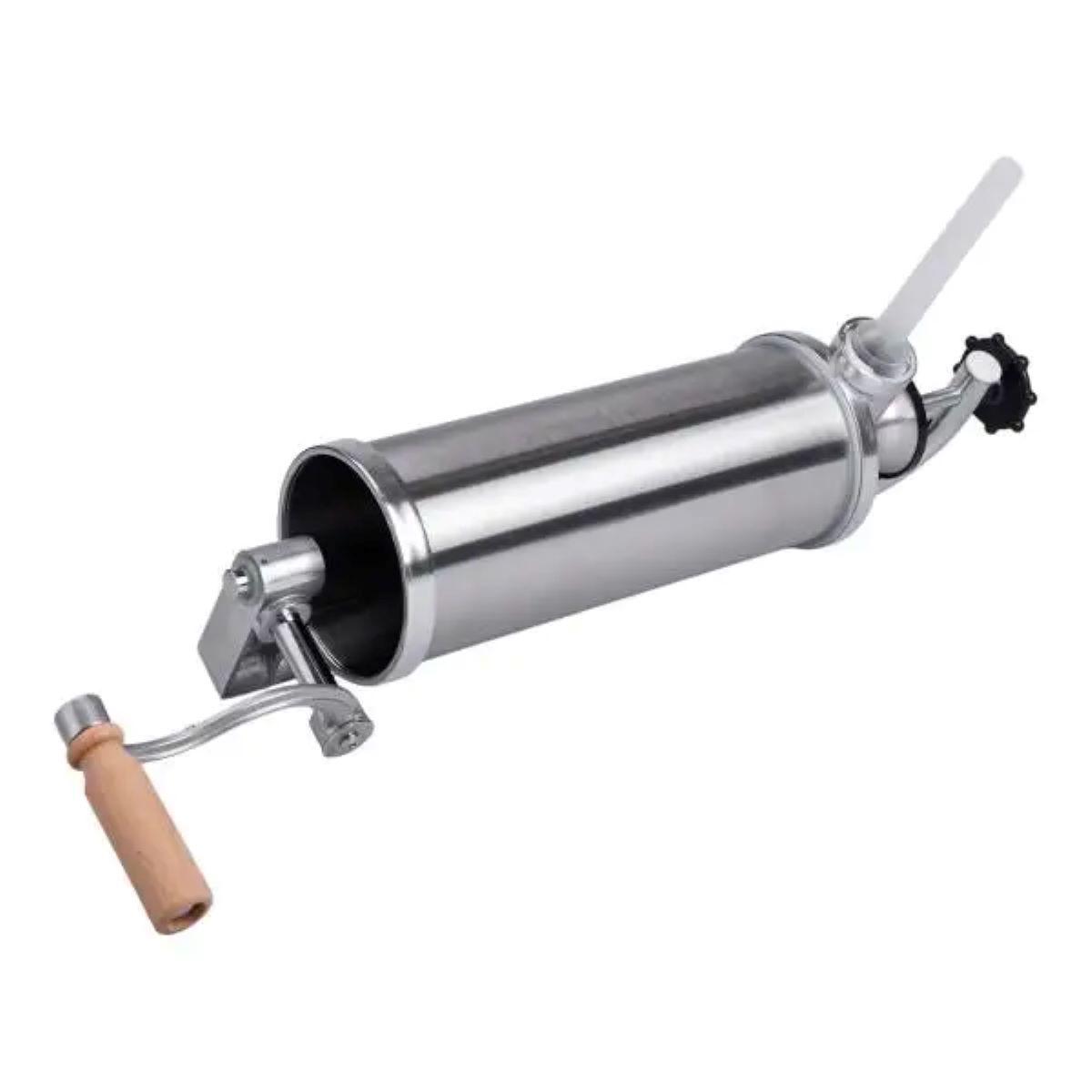 Вертикальний шприц для ковбаси 2,5 л з нержавіючої сталі шприц ковбасний 4 насадки 16788-5, фото 1