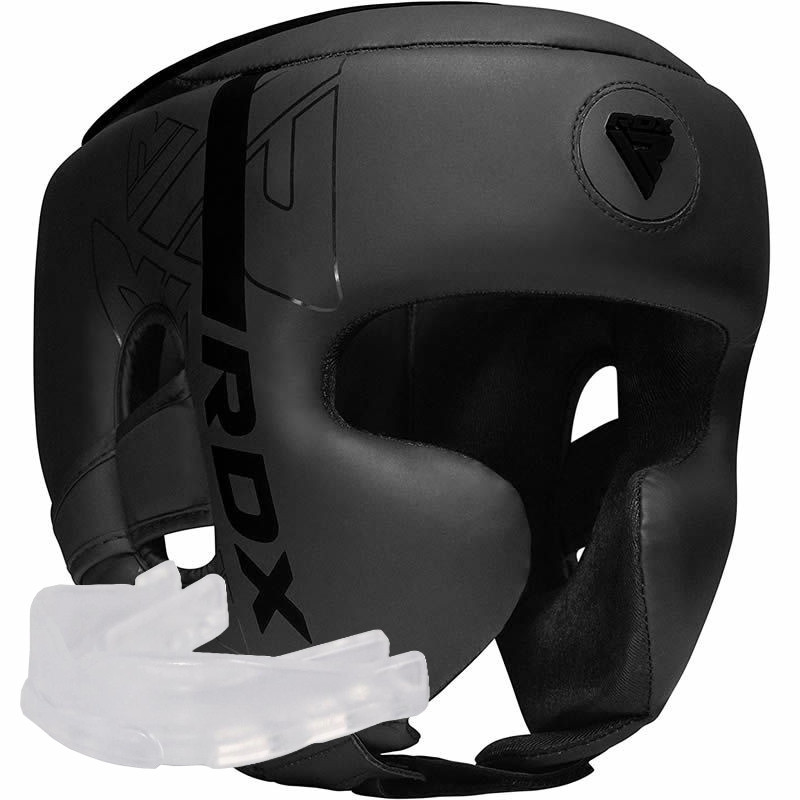 Боксерський шолом RDX F6 KARA Matte Black XL (капа у комплекті)