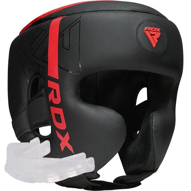 Боксерський шолом RDX F6 KARA Matte Red M (капа у комплекті)