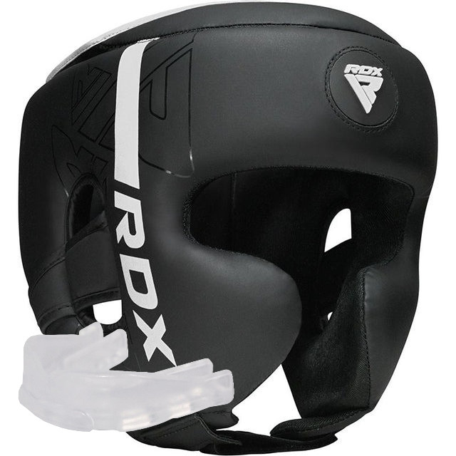 Боксерський шолом RDX F6 KARA Matte White L (капа у комплекті)