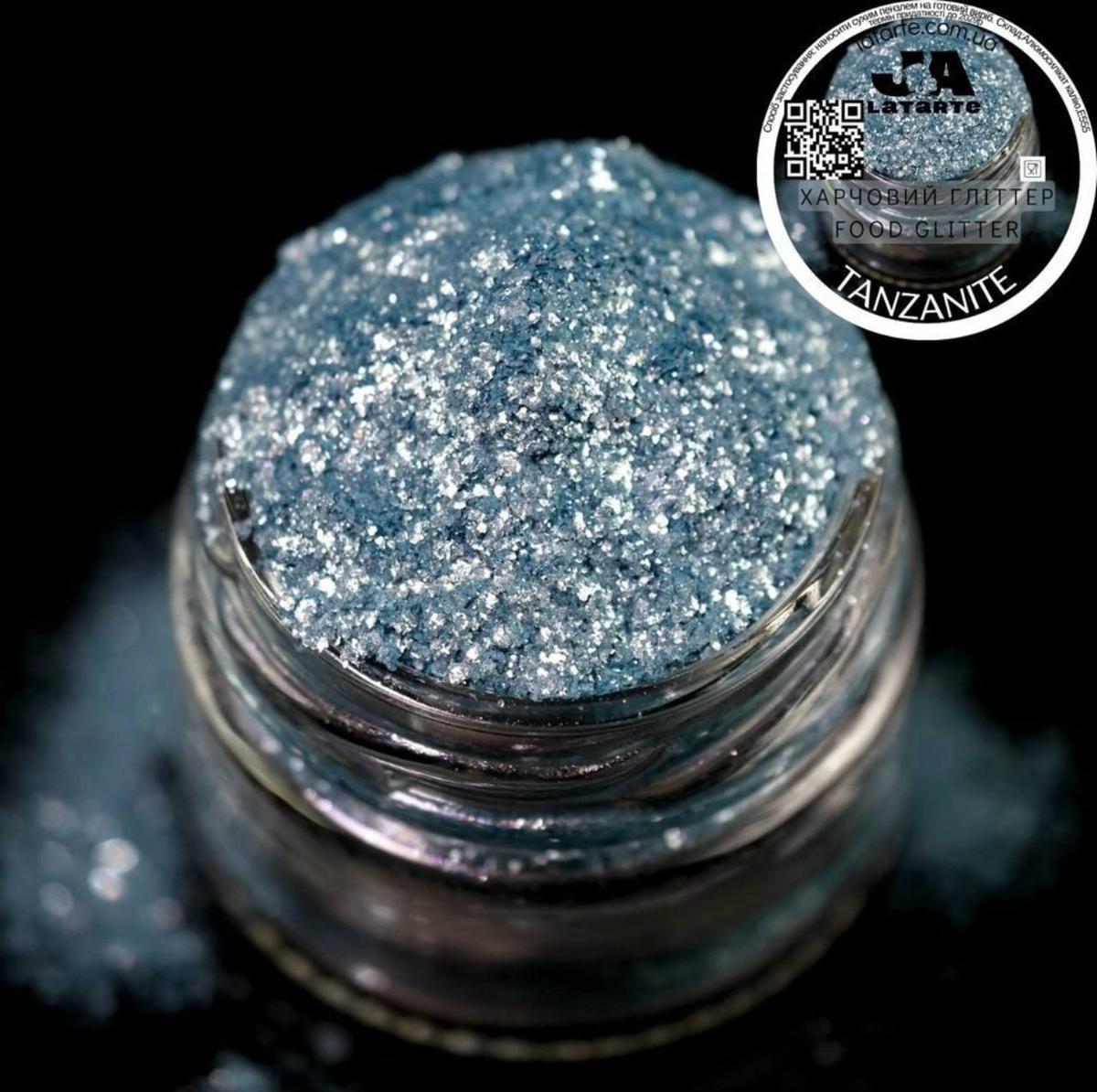 Харчовий блиск гліттер TANZANITE 5 гр кандурін бірюзовий, фото 1