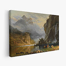 Картина на полотні "Альберт Бірштадт - Індіанська риболовля, Indians Spear Fishing", 40×60см, фото 2