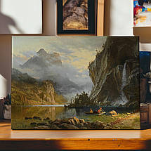 Картина на полотні "Альберт Бірштадт - Індіанська риболовля, Indians Spear Fishing", 40×60см, фото 3