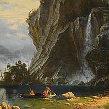 Картина на полотні "Альберт Бірштадт - Індіанська риболовля, Indians Spear Fishing", 40×60см, фото 5