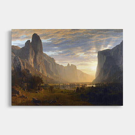 Картина на полотні "Альберт Бірштадт - Долина Йосеміті, Каліфорнія, Looking Down Yosemite Valley", 40×60см, фото 1