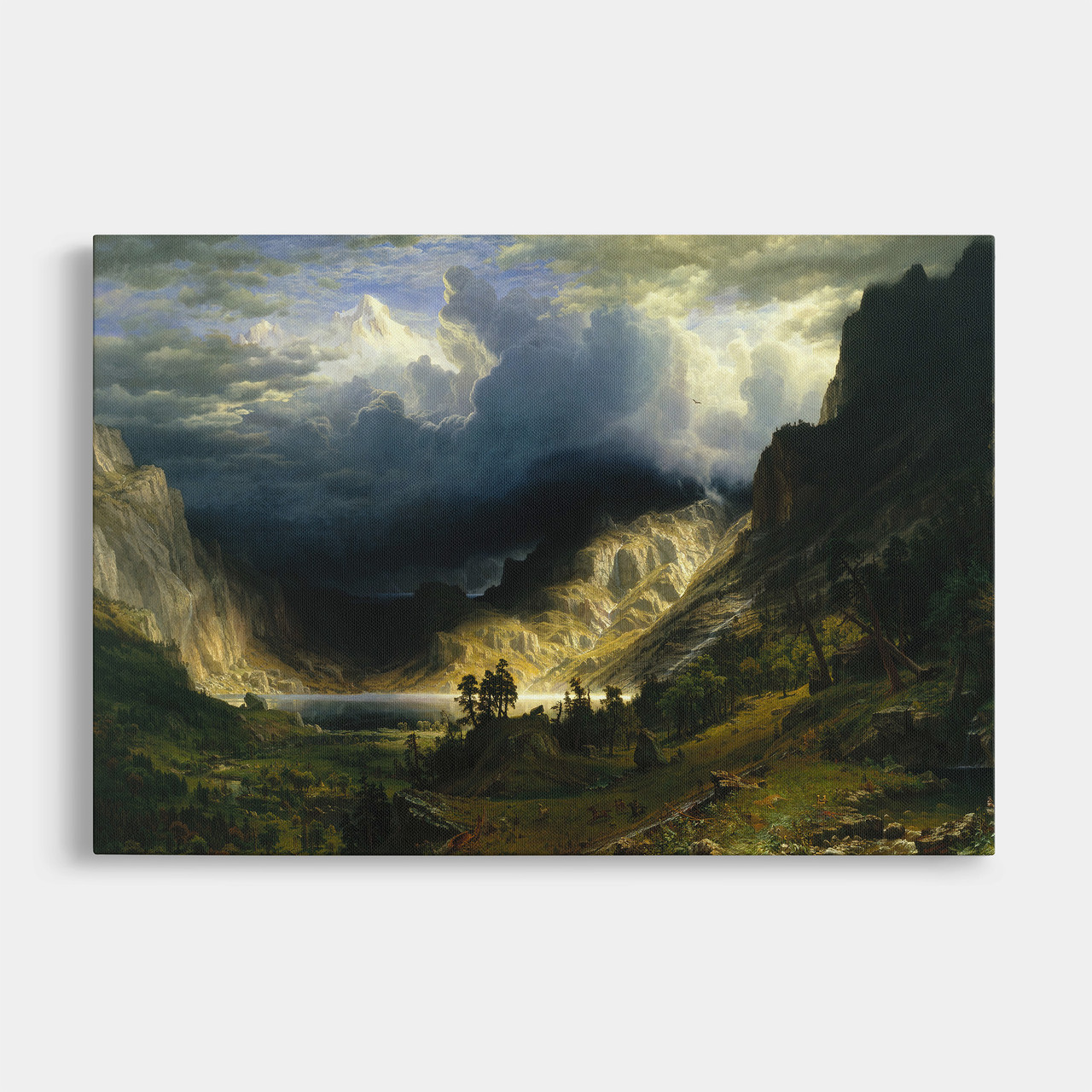 Картина на полотні "Альберт Бірштадт - Шторм у Скелястих горах, Storm in the Rocky Mountains", 40×60см