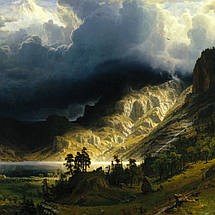 Картина на полотні "Альберт Бірштадт - Шторм у Скелястих горах, Storm in the Rocky Mountains", 40×60см, фото 6