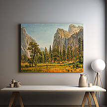 Картина на полотні "Альберт Бірштадт - Водоспад Брайдл-Вейл, Bridal Veil Falls", 45×60см, фото 3