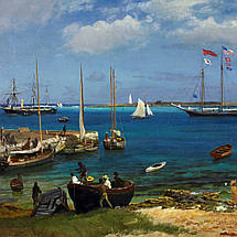 Картина на полотні "Альберт Бірштадт - Харбор Нассау, Nassau Harbor", 40×60см, фото 5