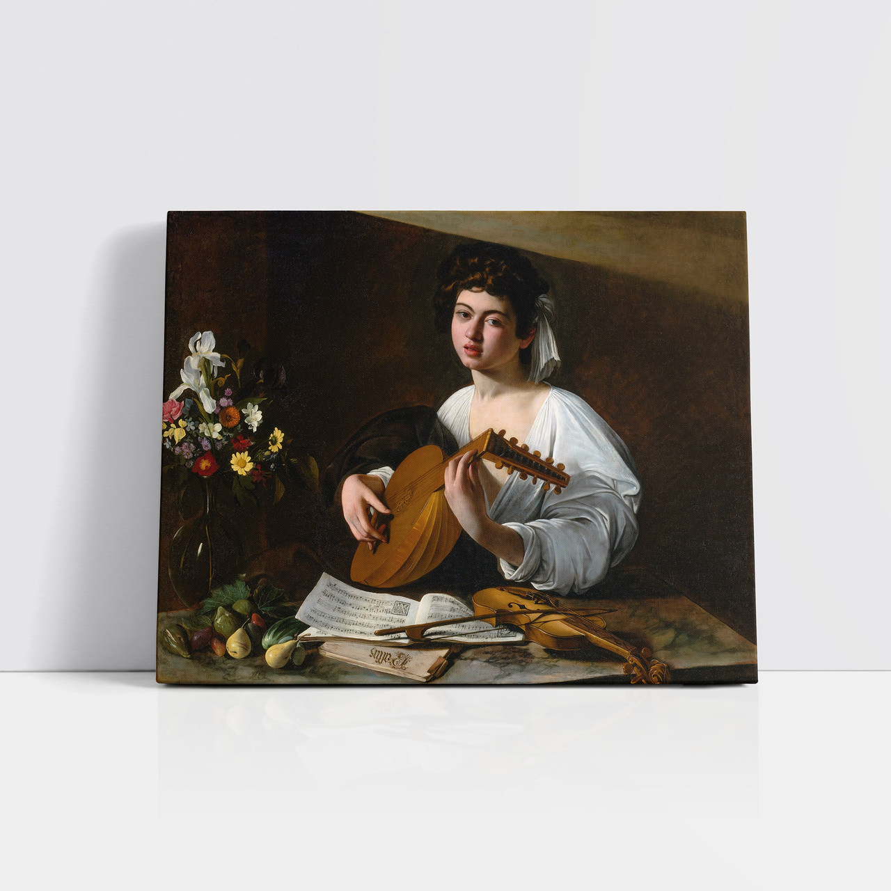 Картина на полотні "Караваджо - Лютніст, Caravaggio", 48×60см