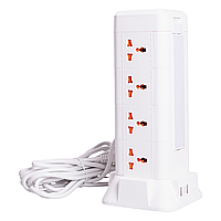 Мережевий подовжувач 12 розеток + 2 USB + Type-C + бездротова зарядка, 4.8 м з LED лампою HP-5-11MF