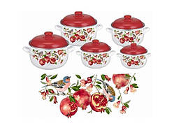 Набір каструль ем. 5-пр. індукційне дно, 2,6/3,5/4,5/5,6/6л EB-1873 ТМ EDENBERG