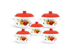 Набір каструль ем. 5-пр. індукційне дно, 2,6/3,5/4,5/5,6/6л EB-1877 ТМ EDENBERG