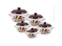 Набір каструль ем. 5-пр. індукційне дно, 2,6/3,5/4,5/5,6/6л EB-1880 ТМ EDENBERG