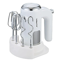 Міксер ручний 2 насадки вінчики та гаки для тіста білий Sokany SK-02025