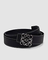 Женский Лоев Брендовый Черный Классический Кожаный С Серебристой Пряжкой Loewe Shopingo Жіночий Ремінь Лоеве