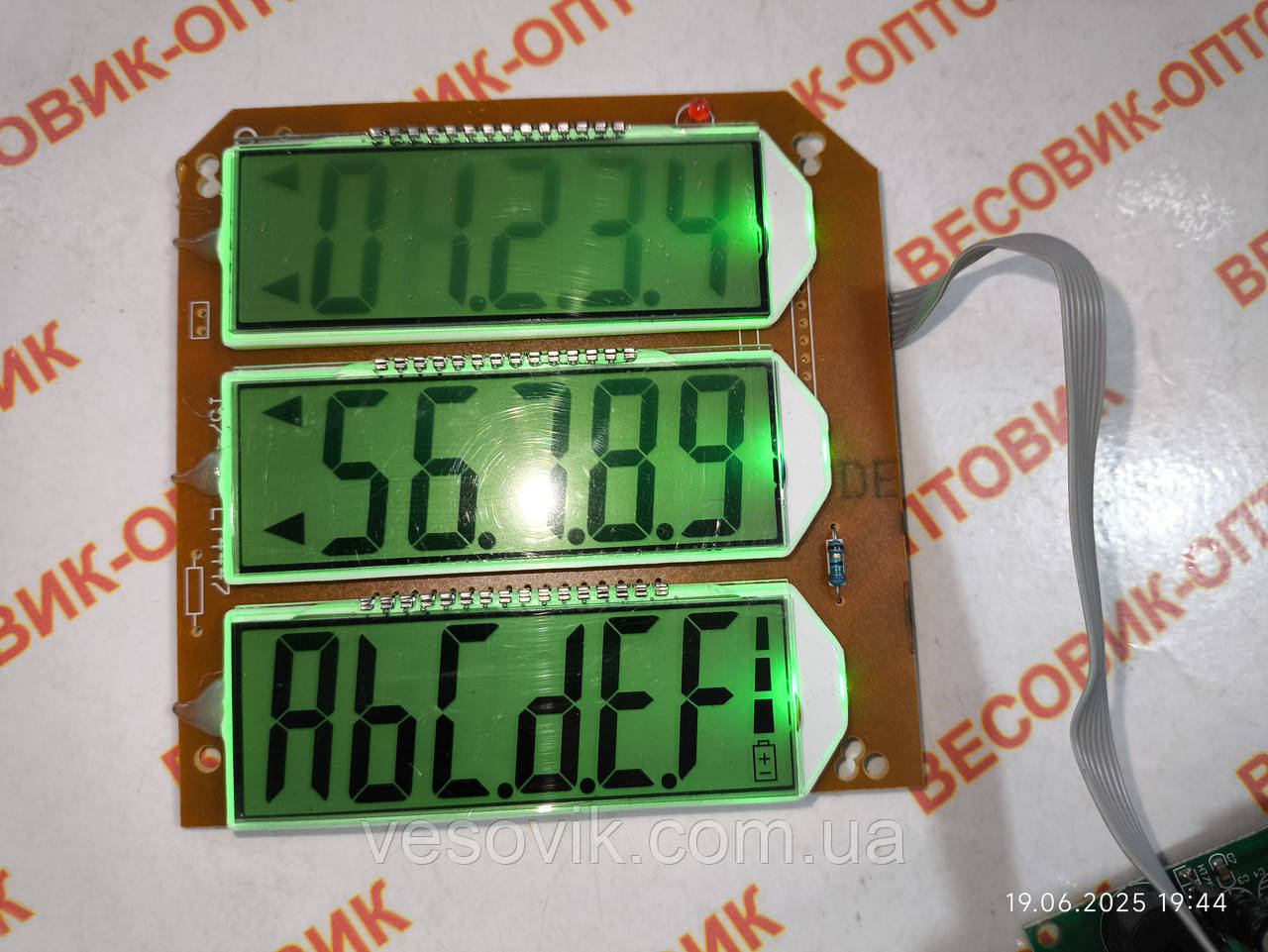 Плата індикації (вікна) Олімп 3v XC005 (F10612) для ваг типу К-1,2, 3,4, Wi-Fi Розмір 99х99ммм, фото 1