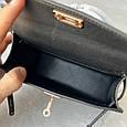 Сумка із клапаном 19см золота фурнітура А-800-19 Чорна, фото 8