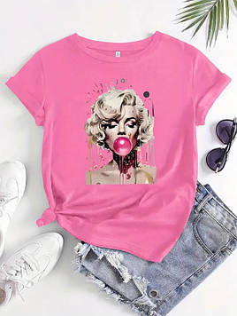 Футболка жіноча з яскравим малюнком "Мерлін Монро"