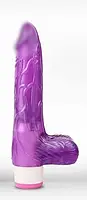 Вибратор с мошонкой для женщин Luv Pleaser фиолетовый Вибромассажер Фаллоимитатор с мошонкой