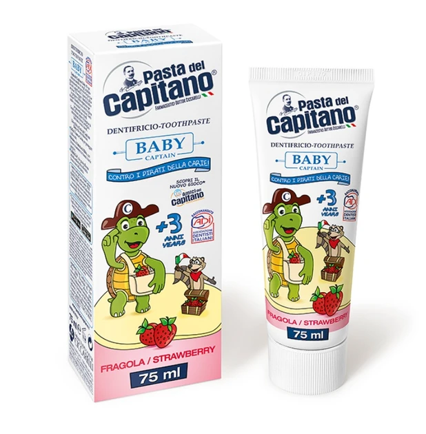 Дитяча зубна паста Pasta del Capitano з ароматом полуниці, 75 мл (3+), фото 1