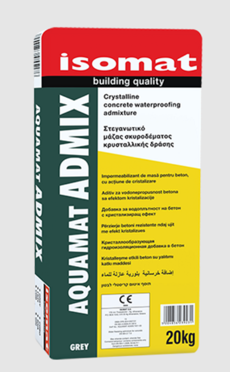 Кристалізуюча гідроізолювальна добавка для бетону AQUAMAT ADMIX Grey 4 кг, фото 1