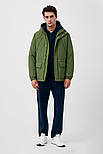 Демісезонна чоловіча парка Finn Flare FAB21046-500 зелена S, фото 2
