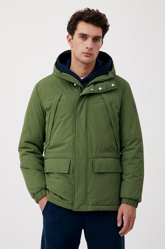Демісезонна чоловіча парка Finn Flare FAB21046-500 зелена S, фото 1