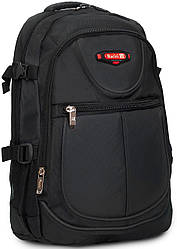 Рюкзак шкільний чорний для хлопчика підлітковий місткий великий тканинний з кишенями 47*34 см Racini 9-9602