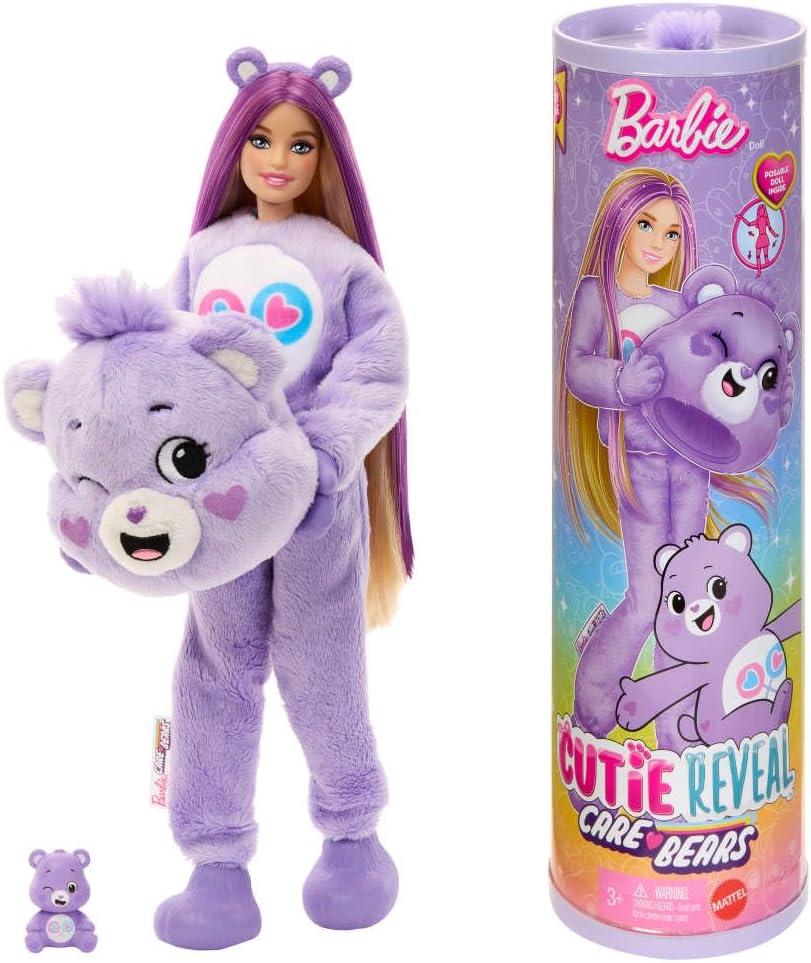 Лялька Барбі Дбайливі ведмедики у костюмі фіолетового кольору Barbie Cutie Reveal Care Bears Share Bear Costume JCN94