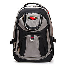 Рюкзак шкільний сірий для хлопчика у 6-11 клас підлітковий місткий великий тканинний з кишенями 47х34 см Racini 9-9615, фото 2